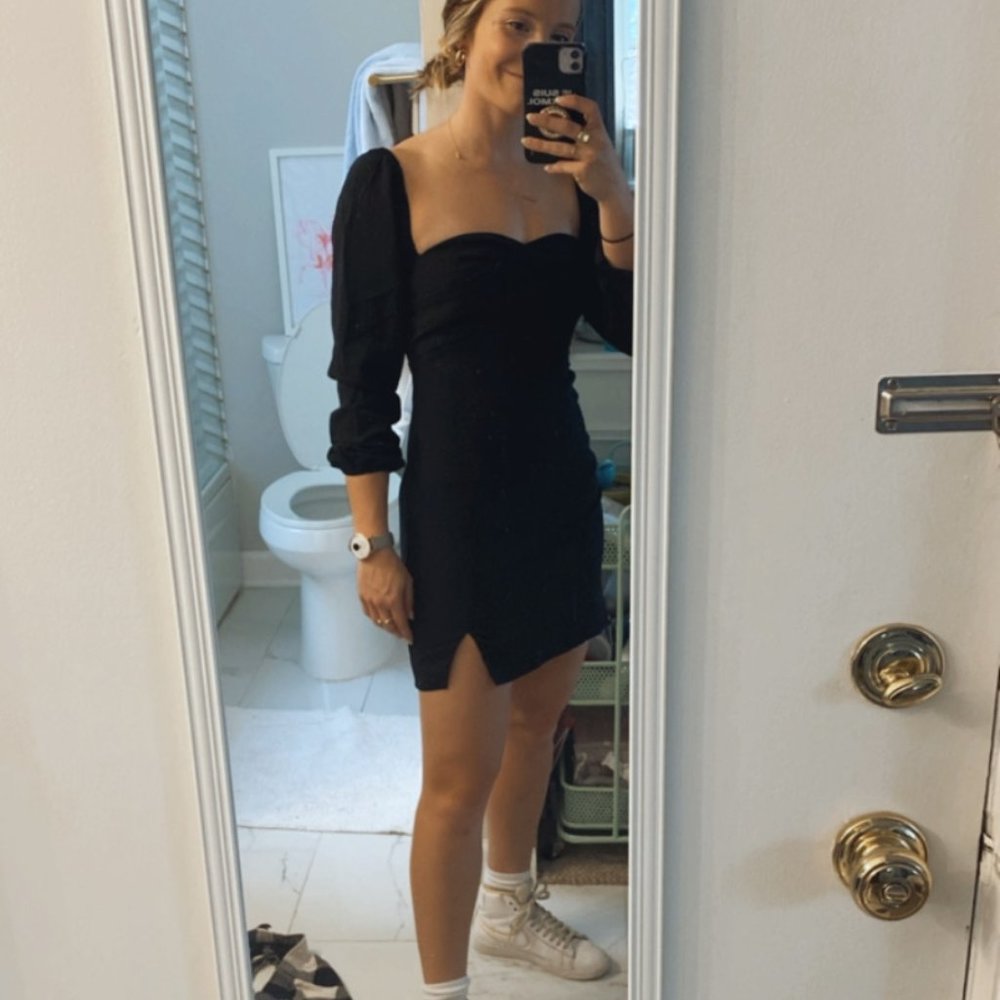 Abercrombie Sweetheart Long-sleeve Mini Dress with Slit